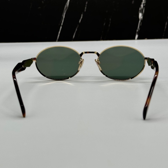 NEW SPR 65Z ZVN70L PRADA GOLD GREEN PR65ZS ZVN70L OVAL UNISEX SUNGLASSES - Picture 10 of 14
